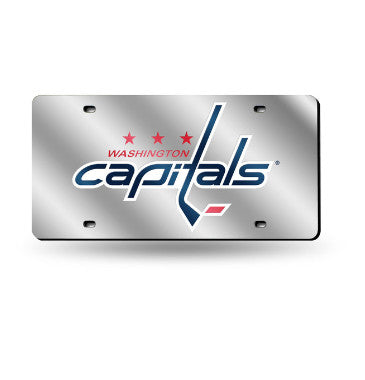 Capitals Laser Cut License Plate Tag Silver