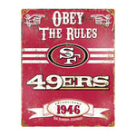 49ers Obey Embossed Metal Sign