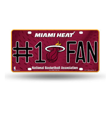 Heat #1 Fan Metal License Plate Tag