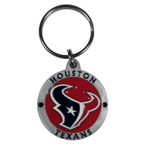 Texans Keychain Carved Zinc