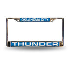 Thunder Laser Cut License Plate Frame Silver