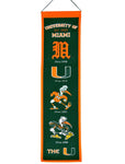Canes 8"x32" Wool Banner Heritage