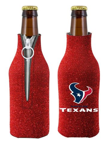 Texans Bottle Coolie Glitter Red