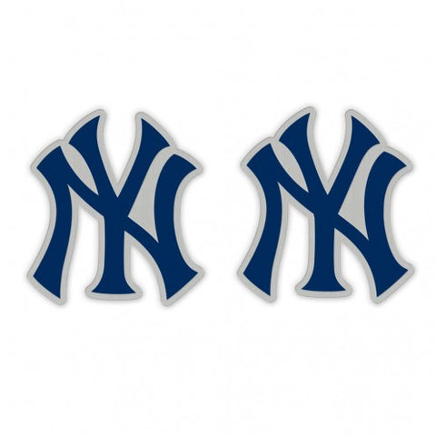 Yankees Earrings Stud Logo "NY" Blue