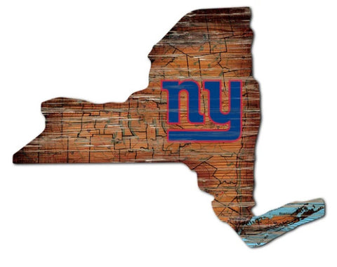 Giants 12" Wood State Road Map Sign Small NFL