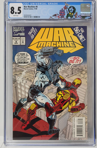 War Machine Issue #8 Year 1994 CGC Graded 8.5 Special Label Comic