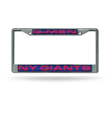Giants Laser Cut License Plate Frame Silver "G-Men" NFL