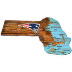 Patriots 12" Wood State Road Map Sign Small