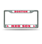 Red Sox Chrome License Plate Frame Silver