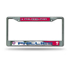 Phillies Chrome License Plate Frame Silver