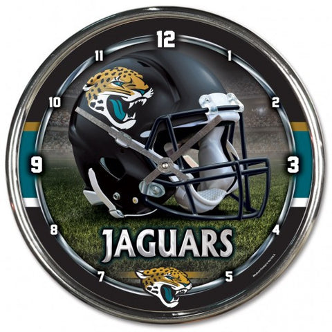 Jaguars Round Wall Clock Chrome