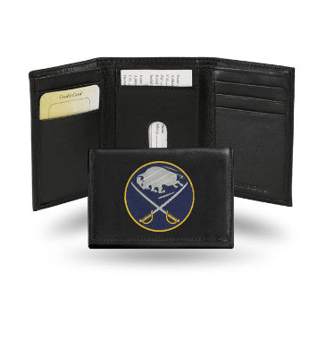 Sabres Leather Wallet Embroidered Trifold