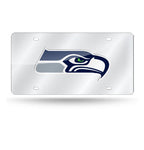 Seahawks Laser Cut License Plate Tag Silver