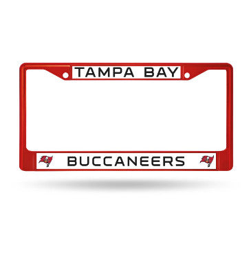 Buccaneers Chrome License Plate Frame Color Red