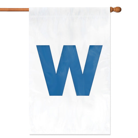 Cubs Premium Vertical Banner House Flag 2-Sided "W" Logo