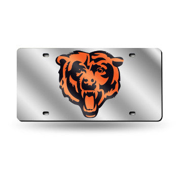 Bears Laser Cut License Plate Tag Silver