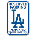 Dodgers Plastic Sign 11x17 Reserved Parking White