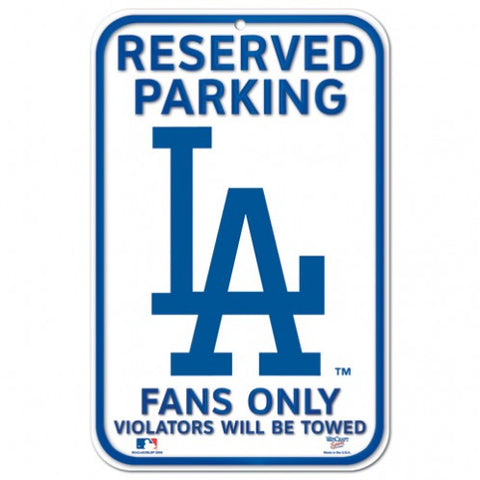Dodgers Plastic Sign 11x17 Reserved Parking White