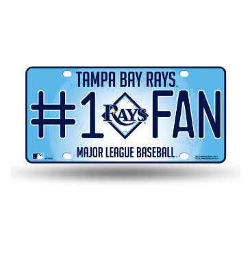 Rays #1 Fan Metal License Plate Tag