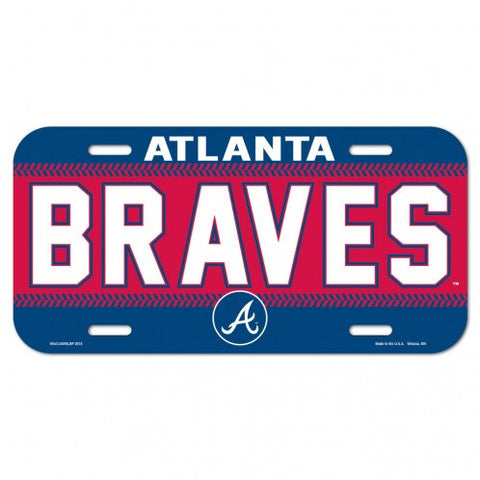 Braves Plastic License Plate Tag