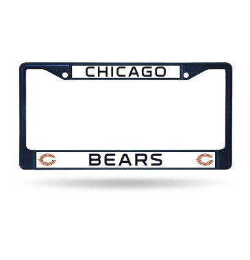 Bears Chrome License Plate Frame Color Blue