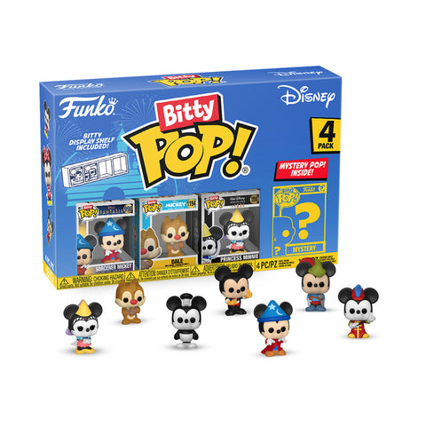 Funko Pop Vinyl Bitty Pop! 4-Pack - Disney - Sorcerer Mickey/Dale/Princess Minnie/Mystery