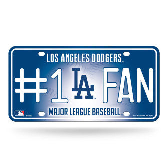 Dodgers #1 Fan Metal License Plate Tag