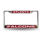 Falcons Laser Cut License Plate Frame Silver