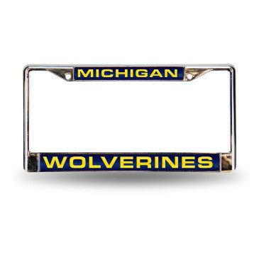 Michigan Laser Cut License Plate Frame Silver