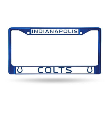 Colts Chrome License Plate Frame Color Blue