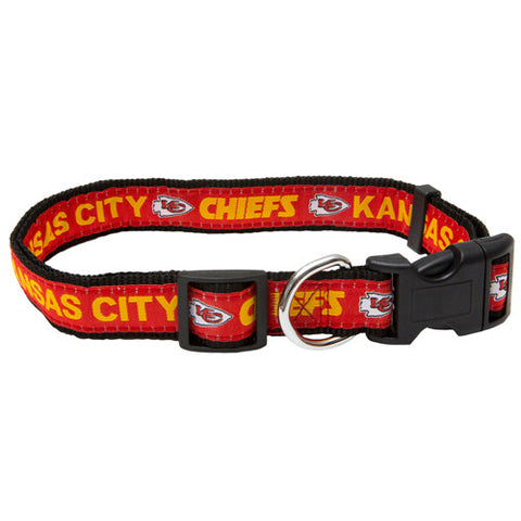 Chiefs Dog Collar Woven Ribbon Medium