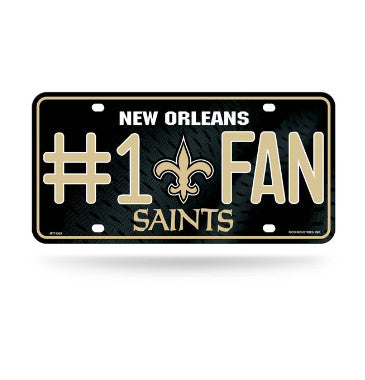 Saints #1 Fan Metal License Plate Tag