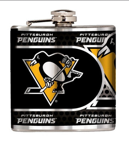 Penguins Flask Metallic Wrap
