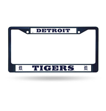 Tigers Chrome License Plate Frame Color Blue