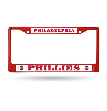 Phillies Chrome License Plate Frame Color Red