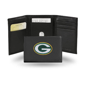 Packers Leather Wallet Embroidered Trifold