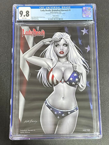 Lady Death: Diabolical Harvest Issue #1 July 2023 Salute Variant CGC Graded 9.8 Comic Book