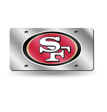 49ers Laser Cut License Plate Tag Silver