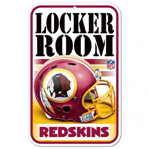 Redskins Plastic Sign 11x17 Locker Room White