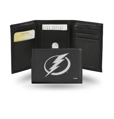 Lightning Leather Wallet Embroidered Trifold