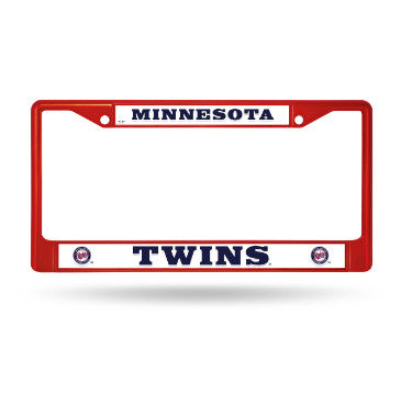 Twins Chrome License Plate Frame Color Red