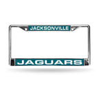 Jaguars Laser Cut License Plate Frame Silver