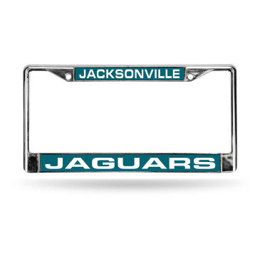 Jaguars Laser Cut License Plate Frame Silver