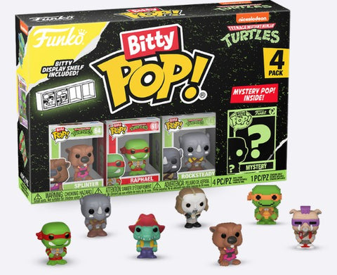 Funko Pop Vinyl Bitty Pop! 4-Pack - Teenage Mutant Ninja Turtles - Splinter/Raphael/Rocksteady/Mystery