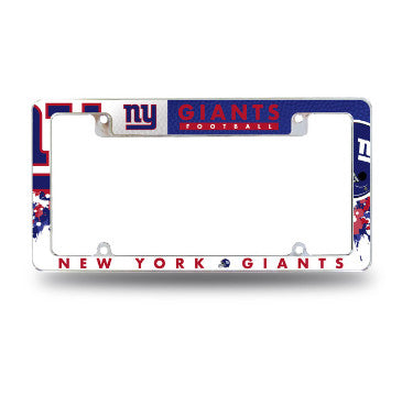 Giants License Plate Frame Chrome All Over NFL