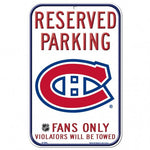 Canadiens Plastic Sign 11x17 Reserved Parking White