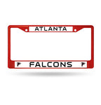 Falcons Chrome License Plate Frame Color Red