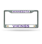 Vikings Chrome License Plate Frame Silver