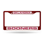 Oklahoma Chrome License Plate Frame Color Red