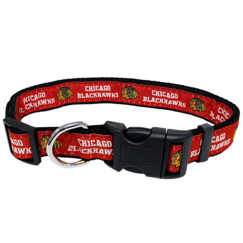 Blackhawks Dog Collar Woven Ribbon Large